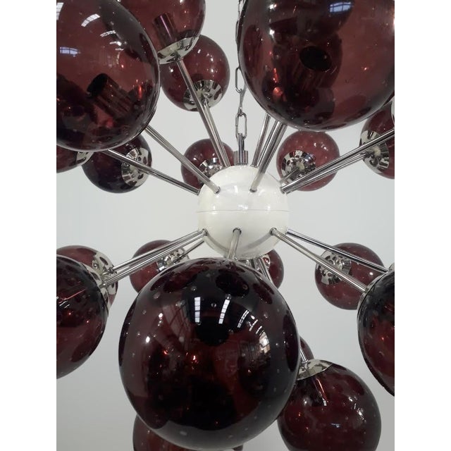 Not Yet Made - Made To Order 21st Century Nova Polished Nickel Amethyst Bubbles Murano Sputnik Chandelier by Fabio LTD For Sale - Image 5 of 5