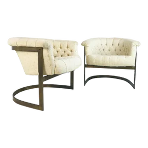 Thayer Coggin Bronze Chairs - A Pair