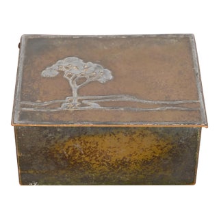 Heintz Arts & Crafts Sterling Silver on Bronze Humidor or Cigarette Box For Sale