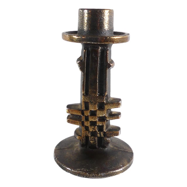 Brutalist Stainless Steel Candleholder by Olav Joff for Polaris/Figgjo, 1970s For Sale