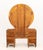 American Art Deco Mirrored Marquetry Inlaid Walnut Vanity and Chair For Sale - Image 12 of 16