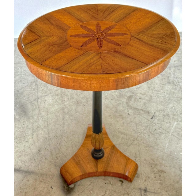 Mid 19th Century 19th C. Biedermeier Inlaid Fruitwood, Satinwood & Yew Side Table, Circa 1850s For Sale - Image 5 of 9