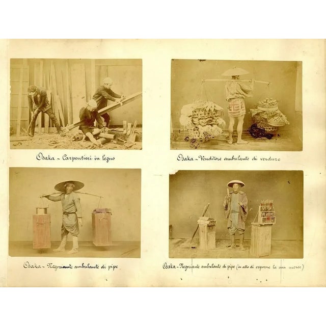 Ancient Portraits from Osaka, Japan - Hand-Colored Albumen Print 1870/1890 1870/1890 For Sale