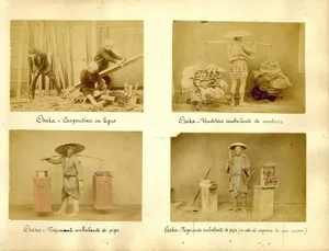 Ancient Portraits from Osaka, Japan - Hand-Colored Albumen Print 1870/1890 1870/1890
