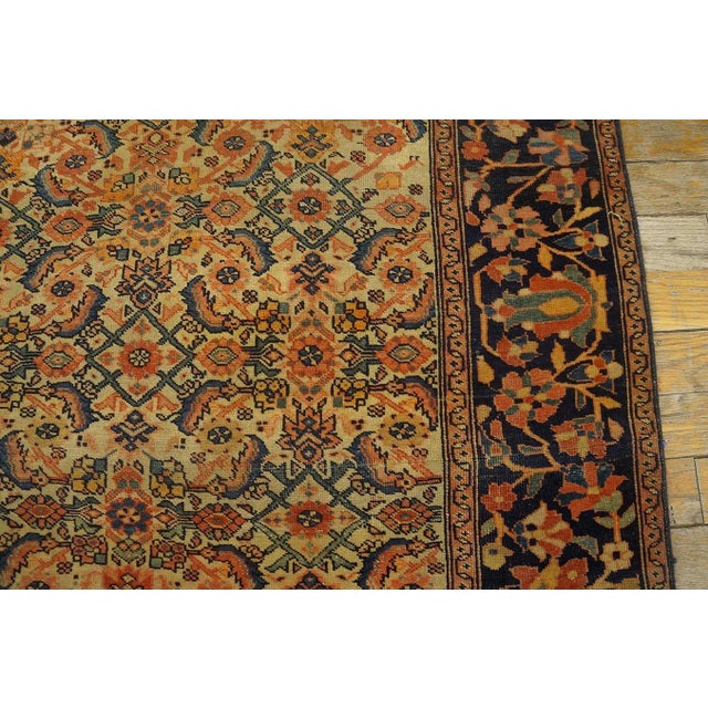 Beautiful Ivory Color With Lovely Rosette Border & Allover-Geometric Design Antique Persian Sarouk Farahan Rug For Sale In New York - Image 6 of 9