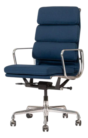 Herman Miller Eames Tall Navy Blue Fabric Desk Chair Soft Pad