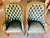 Beautiful pair of classic style tufted leather bergere chairs made by Hancock & Moore. Leather is high quality, full...