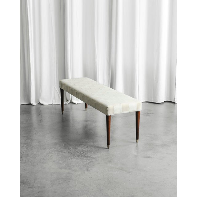 Mid-Century Modern Italian Bench in Walnut, 1950s For Sale - Image 4 of 6