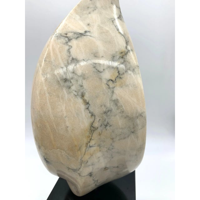 Biomorphic Marble Sculpture on Black Granite Base For Sale - Image 4 of 8