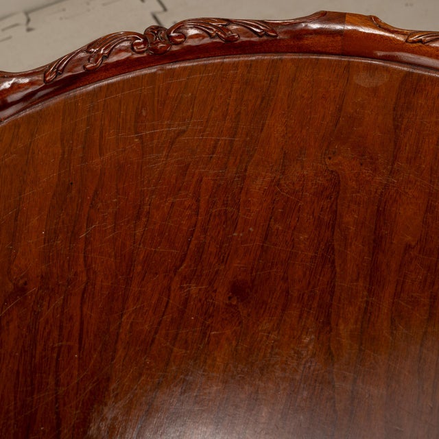 Vintage English Georgian Chippendale Mahogany Pie Crust Tilt Top Tea Card Table For Sale - Image 12 of 12