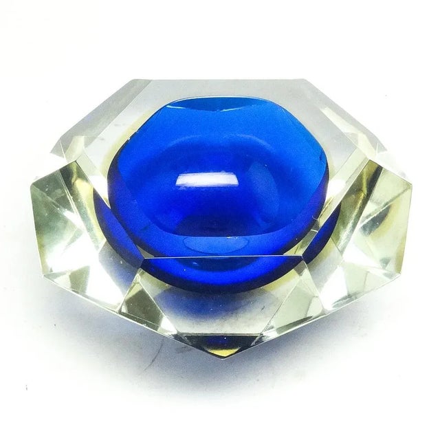 Blue Murano Glass Bowl from Mandruzzato by Galliano Ferro, Italy, 1950s For Sale - Image 8 of 8