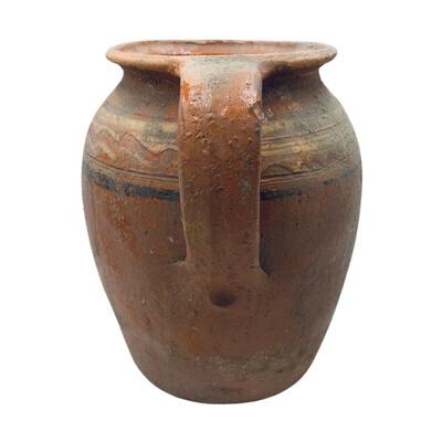 This antique two-handle terra cotta vessel from Hungary is a wonderful addition to any Farmhouse decor. The rustic pottery...