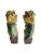 Saffron Antique Chinese Foo Dog / Guardian Lion Mustard and Green Figurines - a Pair For Sale - Image 8 of 12