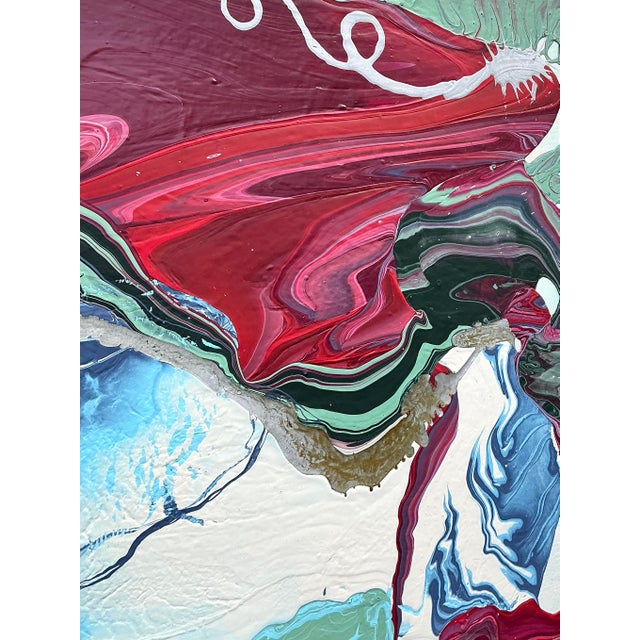 Late 20th Century Vintage Boho Original Abstract Oil on Canvas For Sale - Image 5 of 10