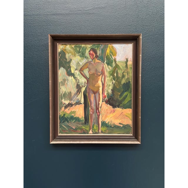 Clara-Eva Dahlbom, Standing Nude Woman, 1960s, Oil on Panel For Sale - Image 11 of 15