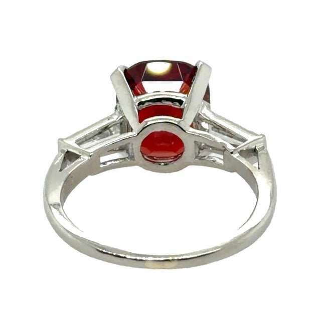 5.04 Carat Vivid Red Burmese Spinel Ring, Size 7.5 For Sale - Image 4 of 5