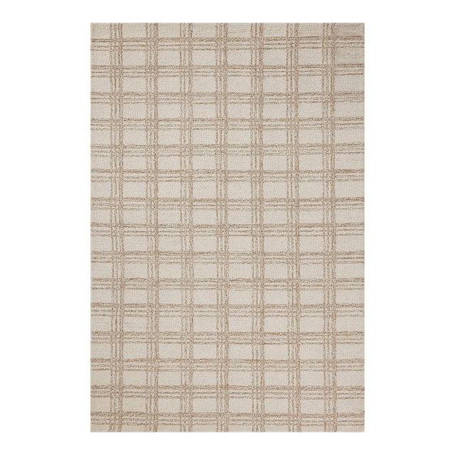 Chris Loves Julia x Loloi Polly Cream / Sand 18" x 18" Sample Rug For Sale