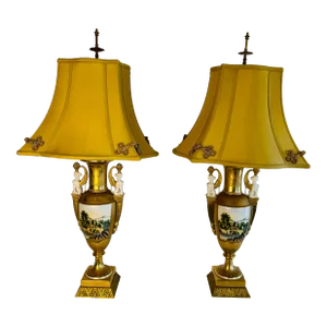 Late 20th Century Chelsea House Neoclassical Style Table Lamps, a Pair