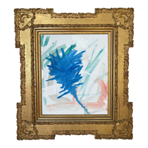 Oil Painting on Canvas in 19 Century Carved Wood Frame Painting by Matthew Izzo