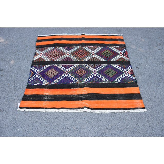 1970s Tribal Hand Knotted Cecim Kilim For Sale - Image 11 of 11
