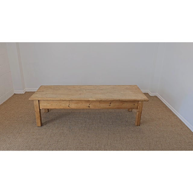 Beige Antique English Pine Coffee Table - Circa 1910 For Sale - Image 8 of 8