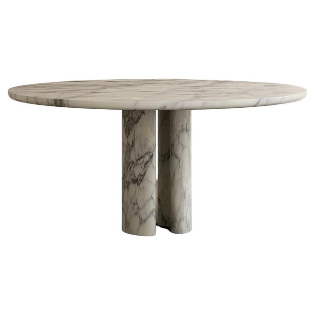 Stone Roman Dining Table III in Arabescato Marble by Paloma Editions For Sale - Image 7 of 7