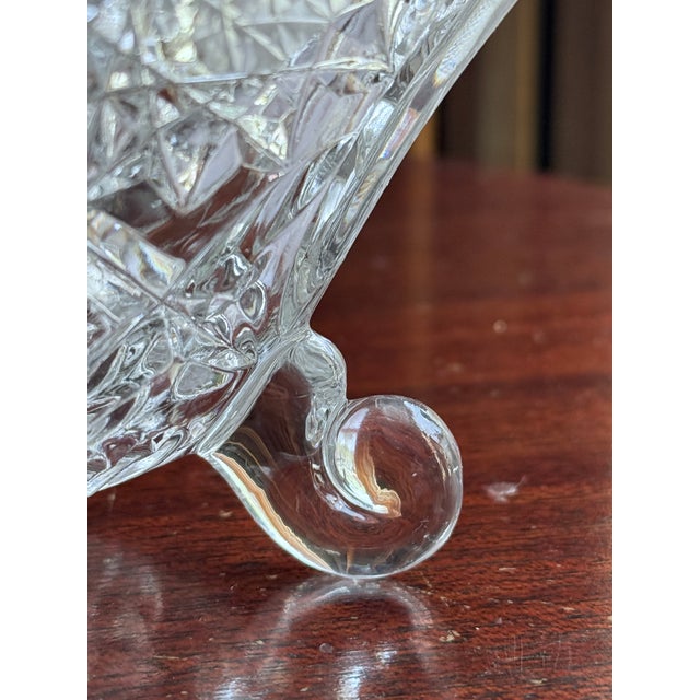 Early 20th Century Early 20th Century Mid-Century Modern Hexagonal Cut Crystal Lidded Footed Candy Dish For Sale - Image 5 of 11