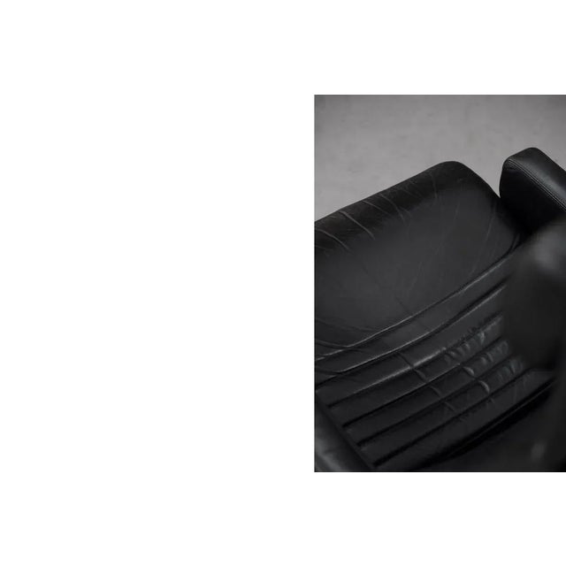 Set of Scandinavian Black Leather Armchairs from Ire Mobel AB, 1970s For Sale - Image 15 of 18