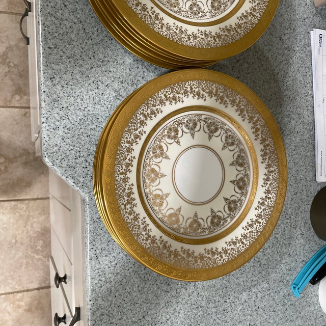 Queen Anne Beautiful Set of Antique Service Plates For Sale - Image 3 of 5
