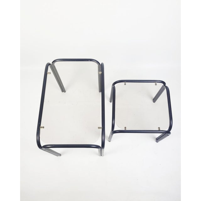 1980s Vintage Glass Side Tables, 1980s, Set of 2 For Sale - Image 5 of 11