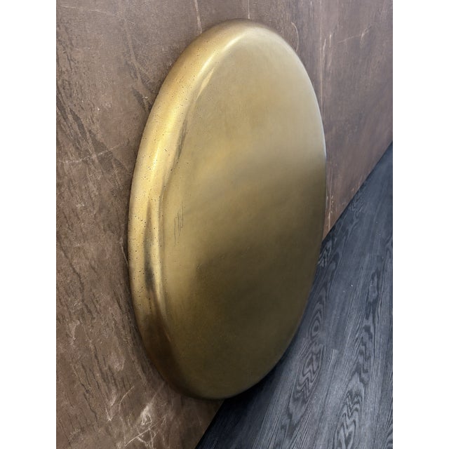 Rh Restoration Hardware Nuvola Round Mirror 48" Diameter | Polished Metal | Lightly Antiqued Mirror Finish For Sale - Image 15 of 18