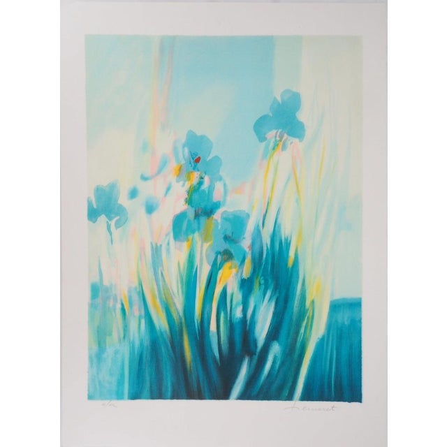 Claude Hemeret, Les Iris, Lithograph For Sale - Image 6 of 6