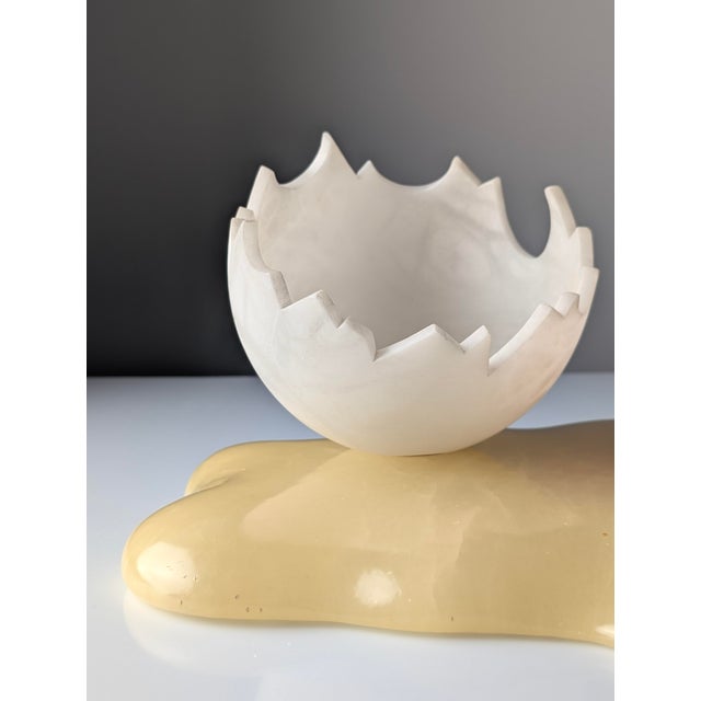 Broken Egg Sculpture Lamp in Alabaster by Marco Ricciardi, Italy, 1980s For Sale - Image 14 of 18