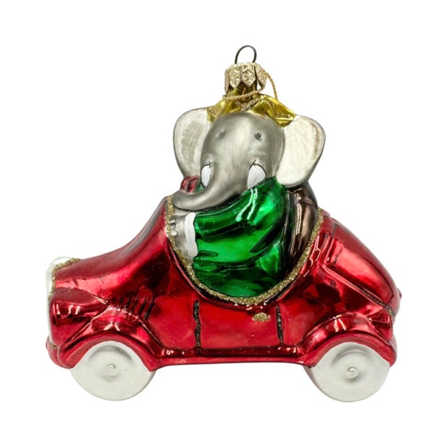 Vintage Babar Elephant Glass Holiday Christmas Ornament For Sale - Image 12 of 12