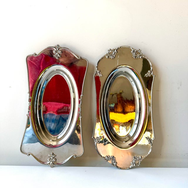 Late 20th Century Silver Plate Buckle Bread Plates - a Pair For Sale In Charleston - Image 6 of 7