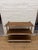 Wooden and Bone Three Tier Side Table with Brass Leg Length: 34" Width: 15" Height: 30"