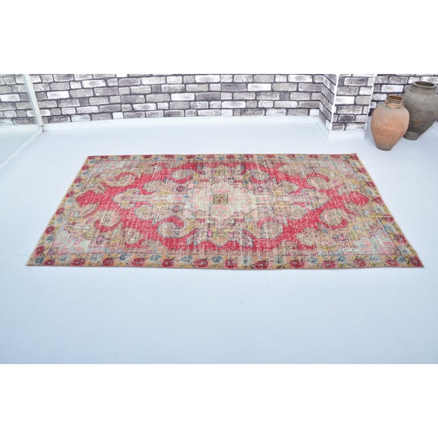 1950s 1950s Floral Oushak Carpet For Sale - Image 5 of 8