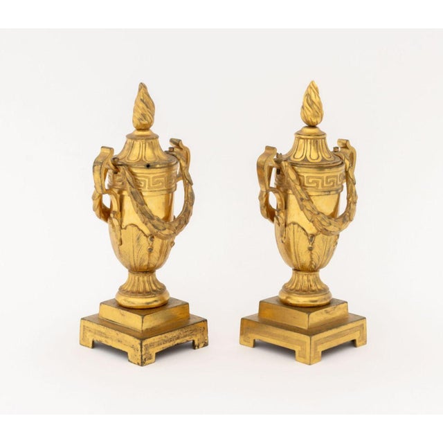 Metal French Empire Bronze Candlestick-Cassolettes, 2 For Sale - Image 7 of 12