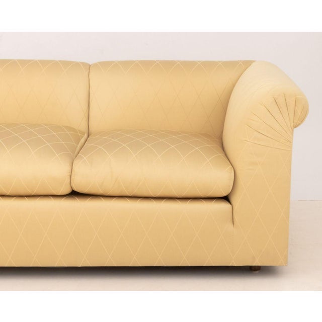 Modern Modern Golden Silk Blend Upholstered Sofa For Sale - Image 3 of 7