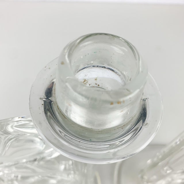 Glass Vintage Crystal Glass Double Candlestick Holders Pair Ivy Vines Romantic Decor For Sale - Image 7 of 11