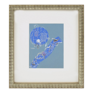 French Art Deco Original Gouache Illustration Drawing by Raymonde Hacker, Circa 1930