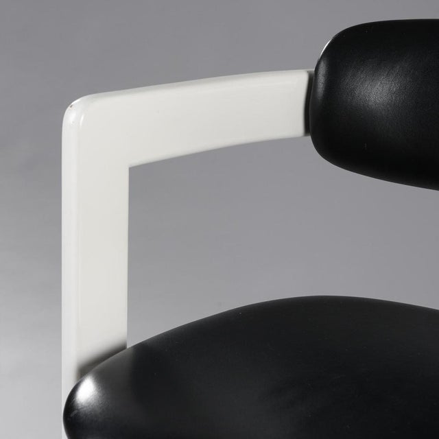 Italian Black Faux Leather Lounge Chair, 1960s For Sale - Image 3 of 11