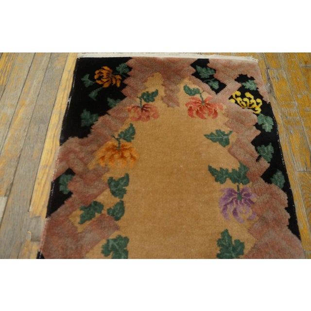 Textile 1920s Beige Floral Antique Chinese Art Deco Rug 2' X 3'10'' by Nichols Workshop Wool Knotted Carpet For Sale - Image 7 of 9