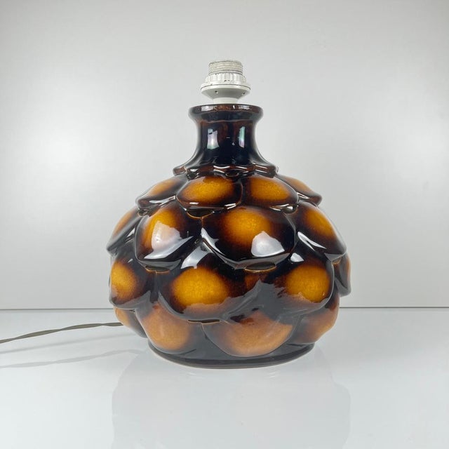 Large Ceramic Table Lamp in Scale Pattern, 1970 For Sale - Image 11 of 11