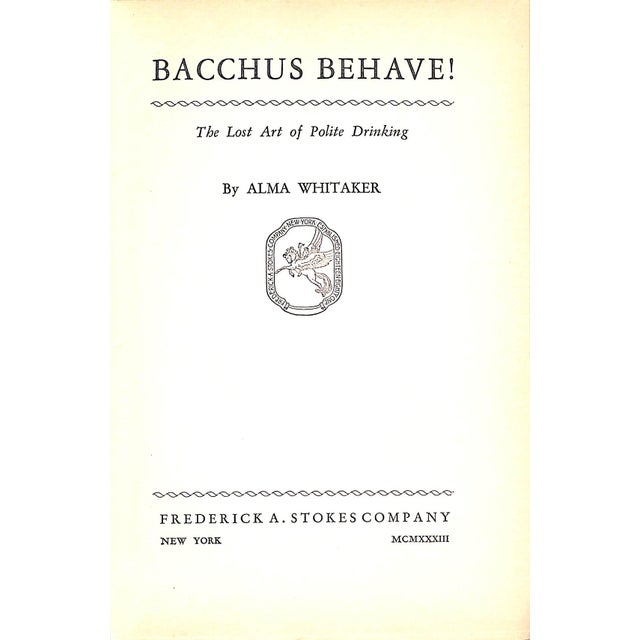 WHITAKER, Alma Warmly inscribed on FFEP [140] pp. Frederick A. Stokes Company 1933 8 3/8" x 5 7/8" With 18 chapters...