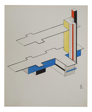 Félix Del Marle, Architecture, Abstract Plan, Signed Lithograph