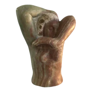 1960s Marble Sculpture of a Woman with Oversized Hands