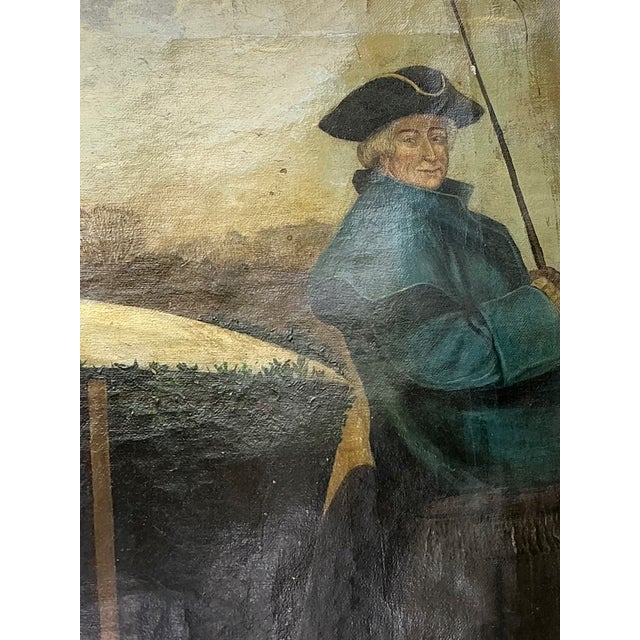 Wood Vintage Framed Carriage Scene Oil Painting For Sale - Image 7 of 12
