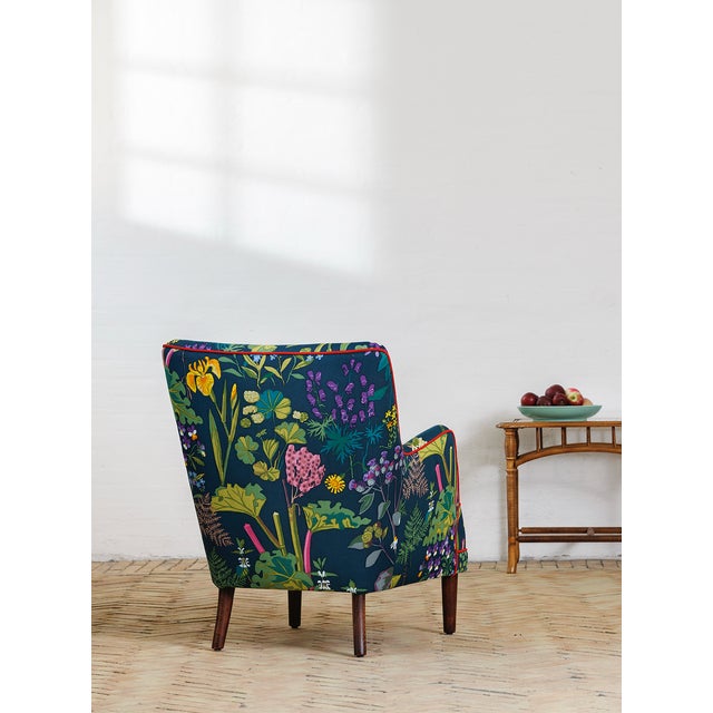 Vintage Lounge Chair in Print by Gocken Jobs, 1950s For Sale - Image 3 of 5