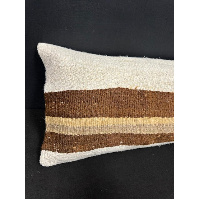 Turkish Hemp Pillow Cushion Natural Beige Brown Cushion Cover 14"x40" #30466 Enhance your home decor with our Kilim Pillow...